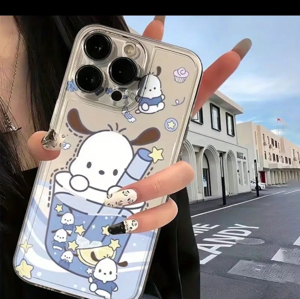 Sanrio Cute Cartoon Dog Phone Case - Blue and White